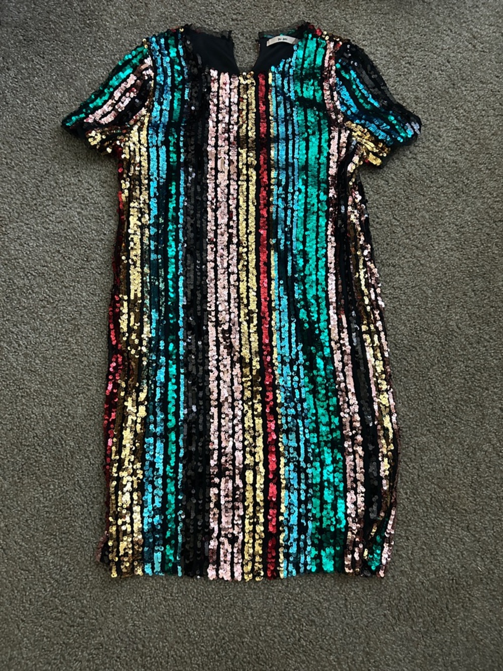 miami Multicolor Sequin Stripe Party Dress